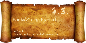 Hankóczy Bartal névjegykártya